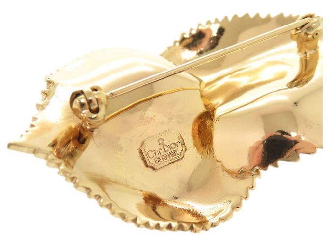 Spilla Motivo Foglia d'Oro Christian Dior - vista 4