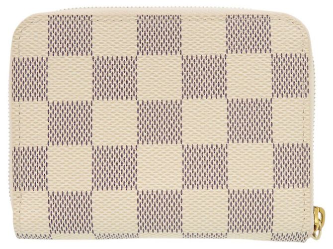 Monedero Zippy Louis Vuitton Damier Azur Rosa Blanco - vista 2
