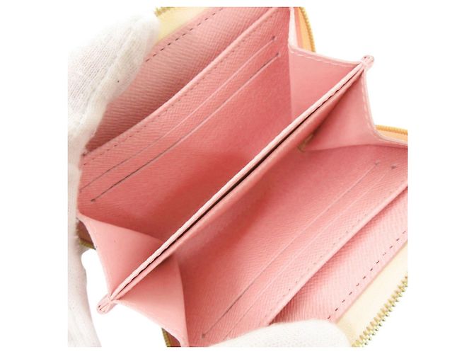 Monedero Zippy Louis Vuitton Damier Azur Rosa Blanco - vista 4