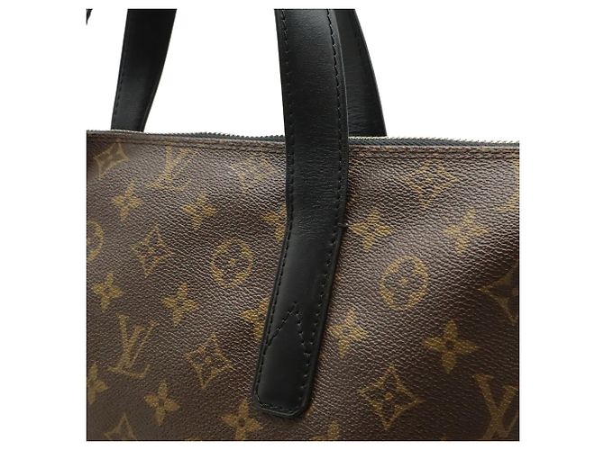 Borsa Tote Kitan Monogram Macassar Louis Vuitton Marrone Nero - vista 9