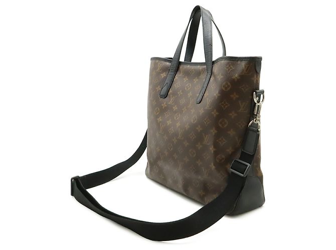 Borsa tote Davis Monogram Macassar Louis Vuitton Marrone Nero - vista 3