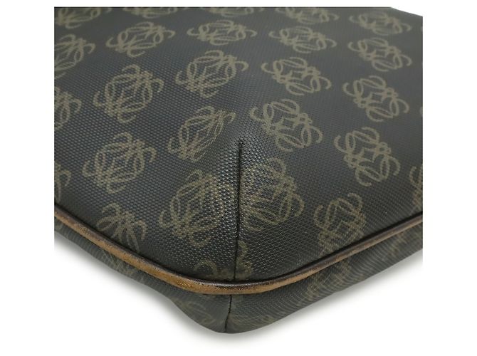 Borsa a Spalla Anagram Loewe Nero Marrone scuro - vista 4