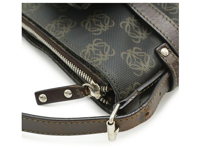 Borsa a Spalla Anagram Loewe Nero Marrone scuro - vista 5