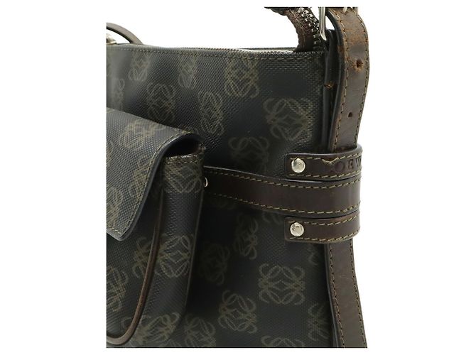 Borsa a Spalla Anagram Loewe Nero Marrone scuro - vista 8