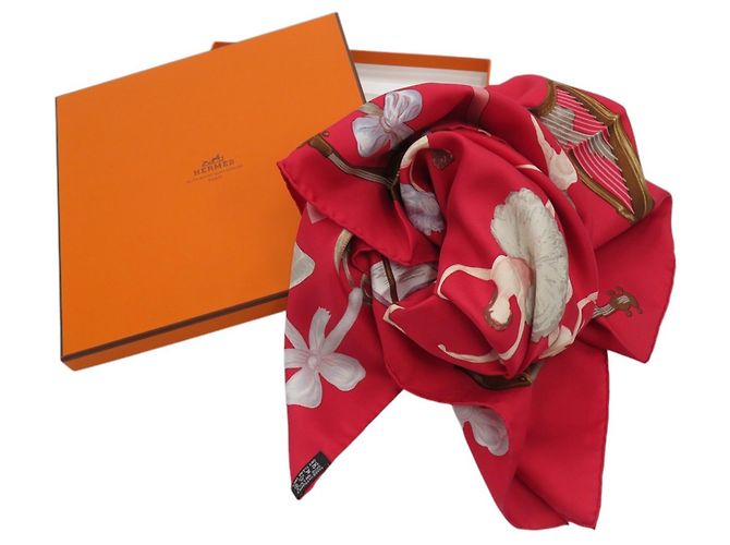 Sciarpa Hermès Carré 90 La Danza della Ballerina Rossa Rosso - vista 2