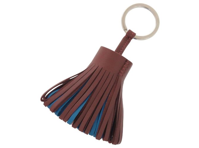 Portachiavi con frange Carmen di Hermès Rosa Rosso - vista 3