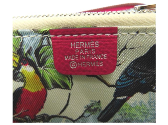Monedero compacto Azap de seda Hermès Rosa - vista 4