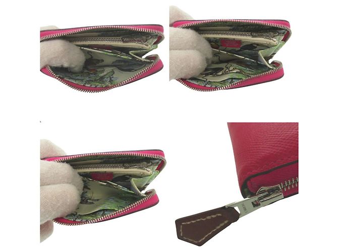 Monedero compacto Azap de seda Hermès Rosa - vista 8