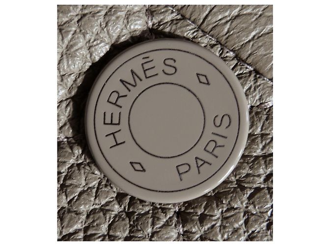Jaqueta de couro de cervo Equestre Hermès acolchoada taupe - vista 7