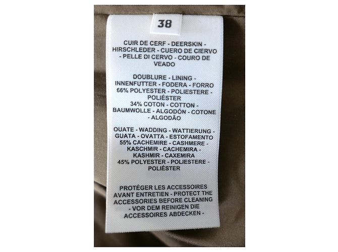 Jaqueta de couro de cervo Equestre Hermès acolchoada taupe - vista 9
