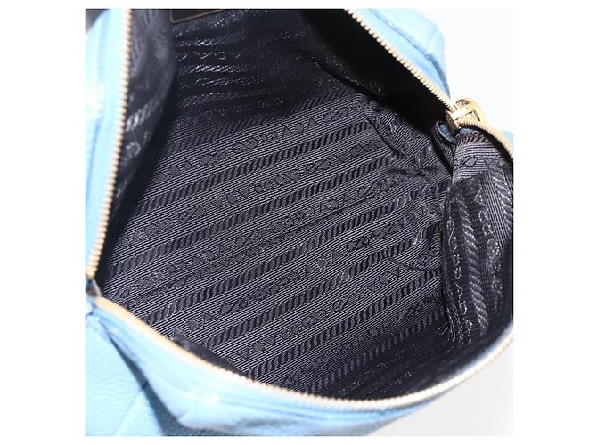 Prada Pochette in pelle blu oro Auth yk20280 D'oro - vista 11