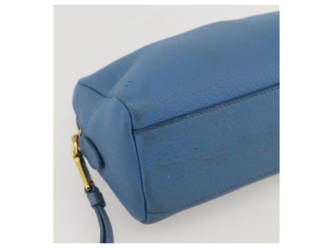 Prada Pochette in pelle blu oro Auth yk20280 D'oro - vista 14
