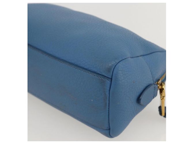 Prada Pochette in pelle blu oro Auth yk20280 D'oro - vista 15