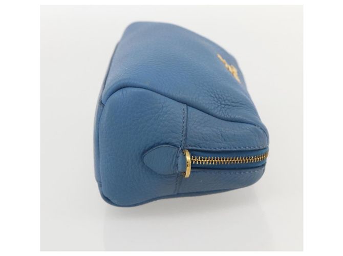 Prada Pochette in pelle blu oro Auth yk20280 D'oro - vista 4