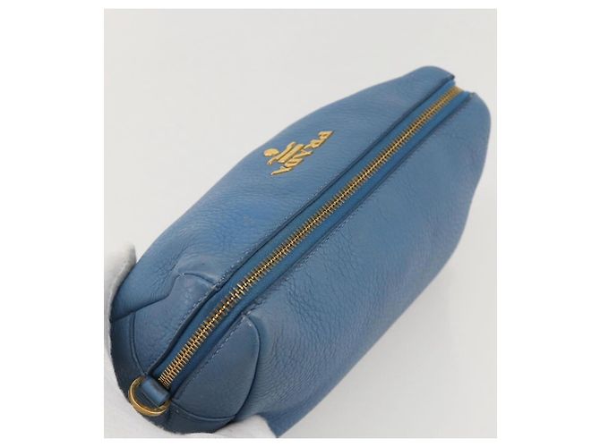 Prada Pochette in pelle blu oro Auth yk20280 D'oro - vista 5
