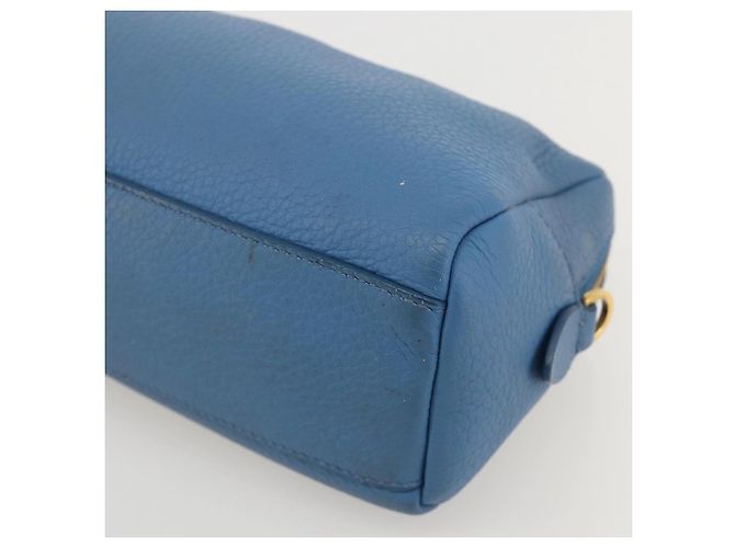 Prada Pochette in pelle blu oro Auth yk20280 D'oro - vista 7