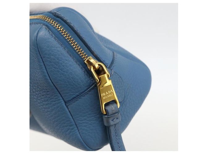 Prada Pochette in pelle blu oro Auth yk20280 D'oro - vista 8