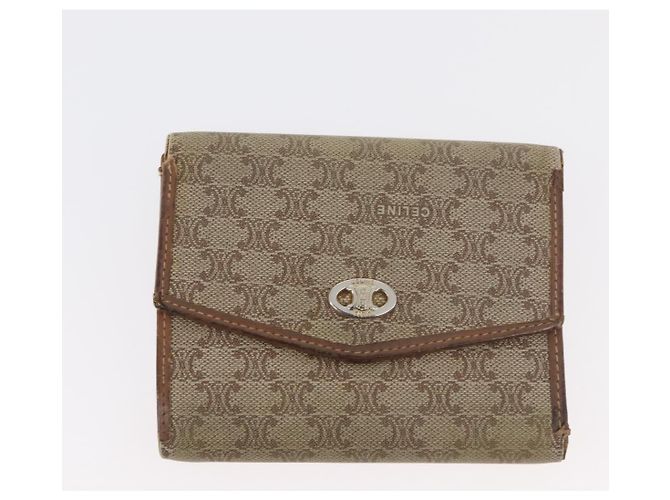 Céline Portafoglio in tela Macadam CELINE PVC 2 pezzi Marrone Beige Auth ti3905 - vista 10