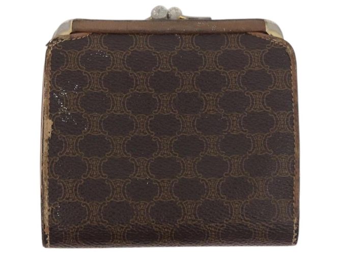 Céline Portafoglio in tela Macadam CELINE PVC 2 pezzi Marrone Beige Auth ti3905 - vista 3