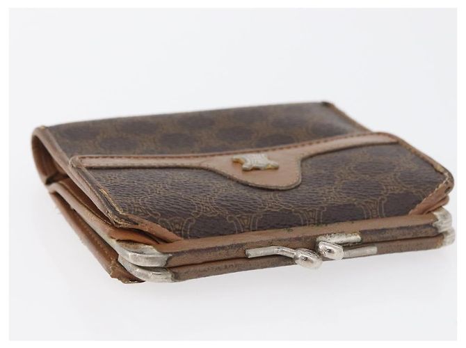 Céline Portafoglio in tela Macadam CELINE PVC 2 pezzi Marrone Beige Auth ti3905 - vista 5