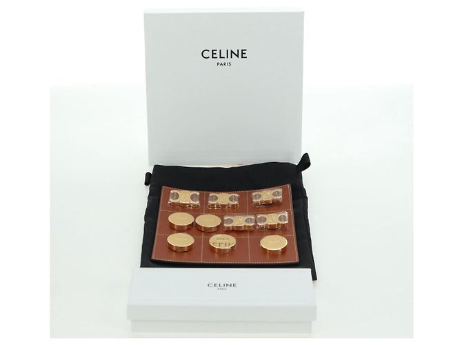 Céline CELINE Tic Tac Toe Board Game Domino metal Gold Tone Auth INZ045SM - view 22