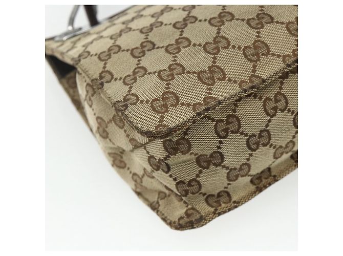 Borsa a Spalla GG Canvas GUCCI Beige Marrone Argento 120841 Auth am11410 - vista 13