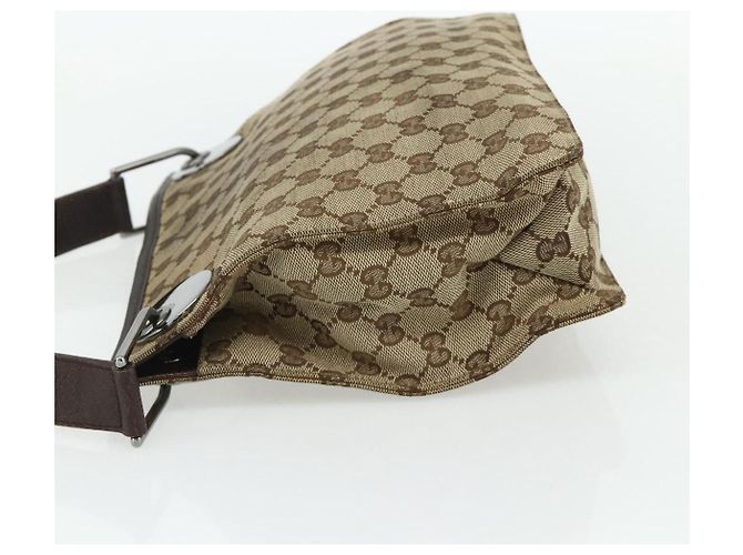 Borsa a Spalla GG Canvas GUCCI Beige Marrone Argento 120841 Auth am11410 - vista 4