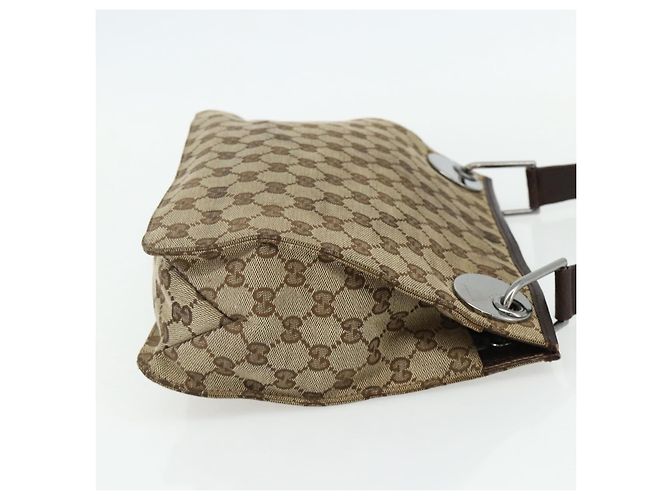 Borsa a Spalla GG Canvas GUCCI Beige Marrone Argento 120841 Auth am11410 - vista 5