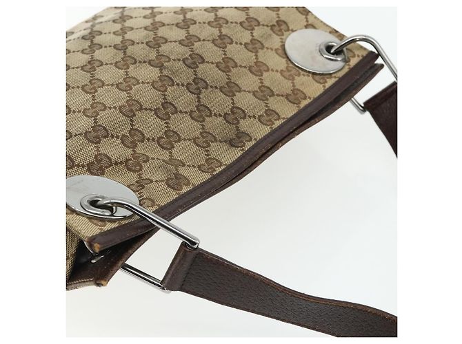 Borsa a Spalla GG Canvas GUCCI Beige Marrone Argento 120841 Auth am11410 - vista 6