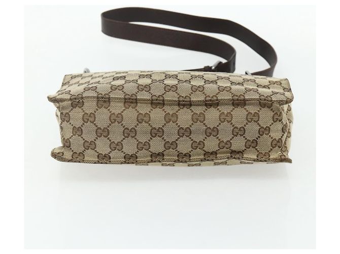 Borsa a Spalla GG Canvas GUCCI Beige Marrone Argento 120841 Auth am11410 - vista 9