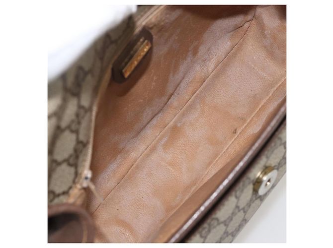 Gucci Borsa a Spalla GG Supreme PVC Beige Oro 001 116 0925 Auth 175362 D'oro - vista 10