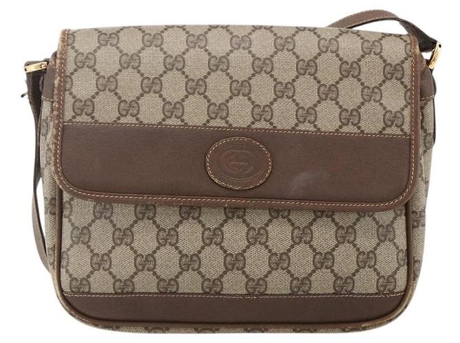 Gucci Borsa a Spalla GG Supreme PVC Beige Oro 001 116 0925 Auth 175362 D'oro - vista 13