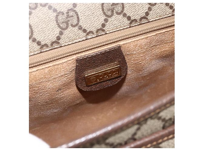 Gucci Borsa a Spalla GG Supreme PVC Beige Oro 001 116 0925 Auth 175362 D'oro - vista 14