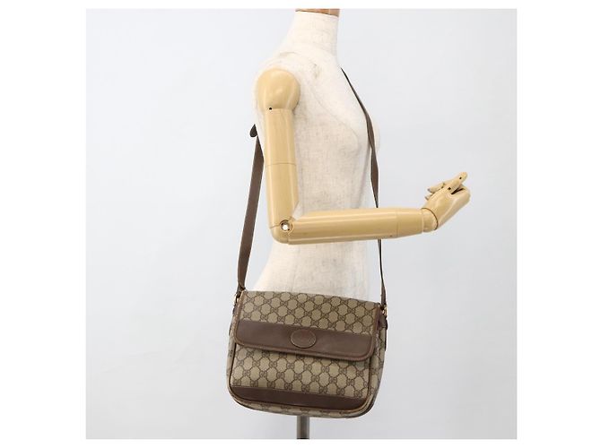 Gucci Borsa a Spalla GG Supreme PVC Beige Oro 001 116 0925 Auth 175362 D'oro - vista 19