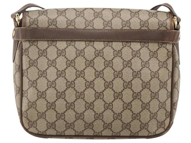 Gucci Borsa a Spalla GG Supreme PVC Beige Oro 001 116 0925 Auth 175362 D'oro - vista 2
