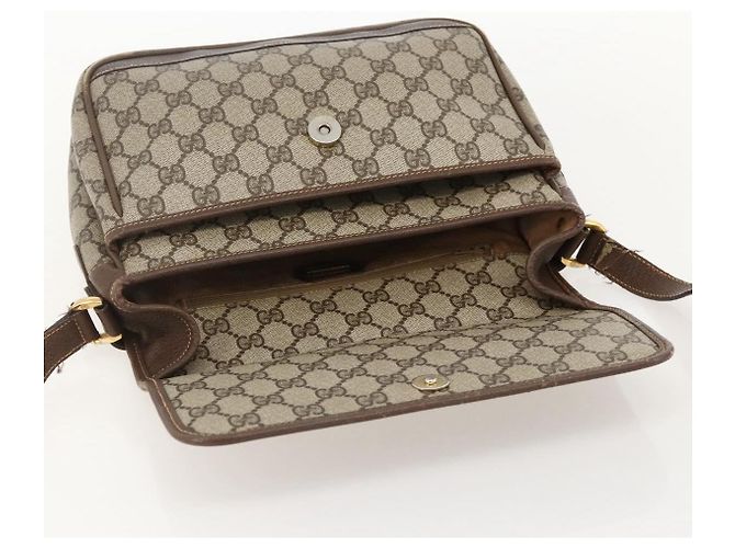 Gucci Borsa a Spalla GG Supreme PVC Beige Oro 001 116 0925 Auth 175362 D'oro - vista 9