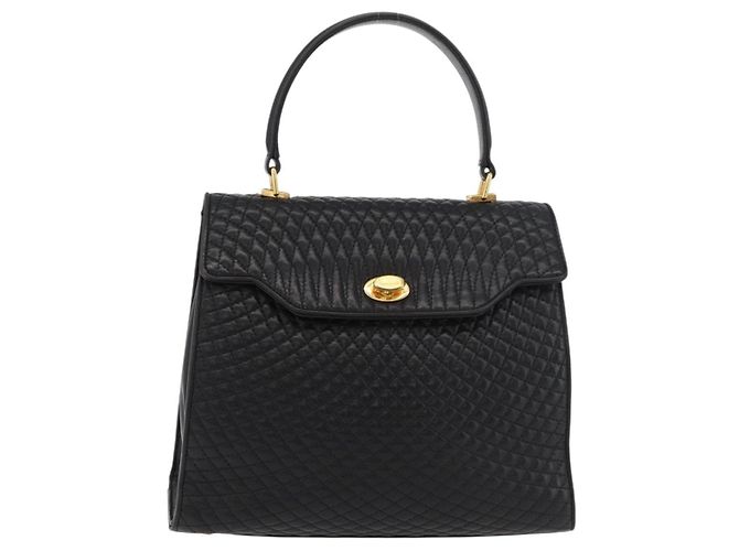 BALLY Borsa a mano in pelle nera e oro Auth YKZ1229 Nero D'oro - vista 13
