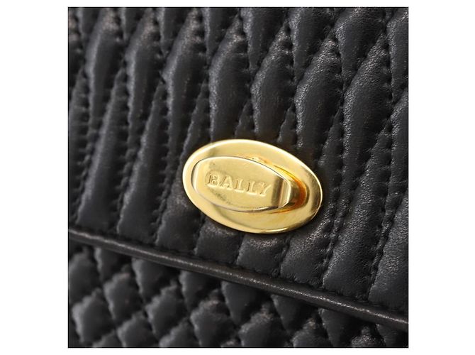 BALLY Borsa a mano in pelle nera e oro Auth YKZ1229 Nero D'oro - vista 17