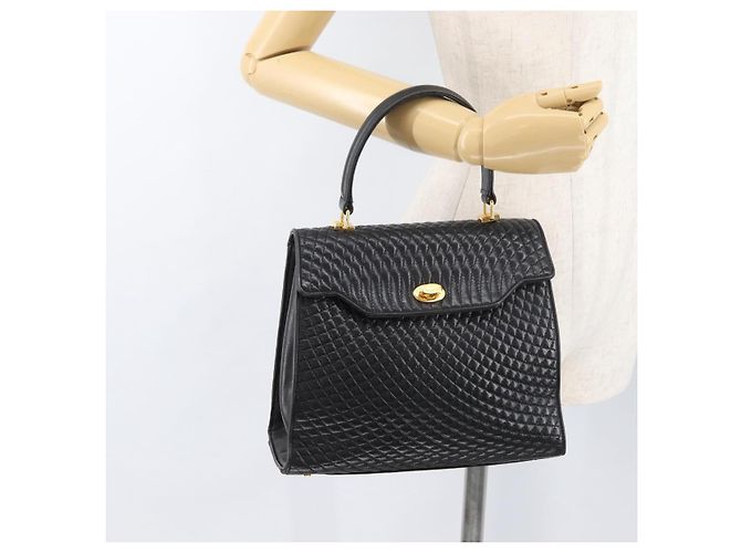 BALLY Borsa a mano in pelle nera e oro Auth YKZ1229 Nero D'oro - vista 26