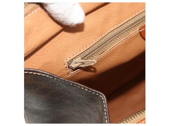 Céline Borsa tote in tela Macadam CELINE in pelle PVC marrone oro Auth mr2299A D'oro - vista 19