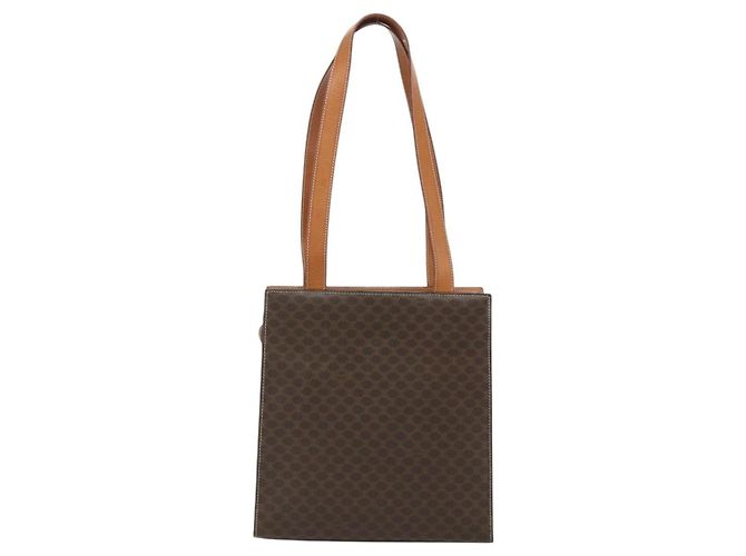 Céline Borsa tote in tela Macadam CELINE in pelle PVC marrone oro Auth mr2299A D'oro - vista 2