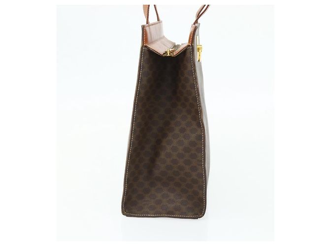 Céline Borsa tote in tela Macadam CELINE in pelle PVC marrone oro Auth mr2299A D'oro - vista 3