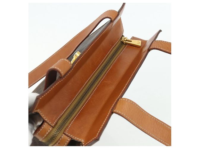 Céline Borsa tote in tela Macadam CELINE in pelle PVC marrone oro Auth mr2299A D'oro - vista 6