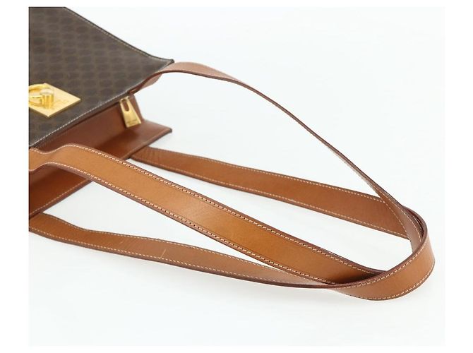 Céline Borsa tote in tela Macadam CELINE in pelle PVC marrone oro Auth mr2299A D'oro - vista 7