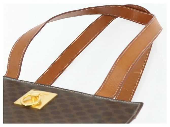Céline Borsa tote in tela Macadam CELINE in pelle PVC marrone oro Auth mr2299A D'oro - vista 8