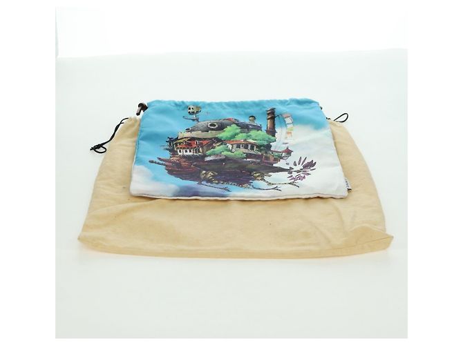 Pochette in tela blu LOEWE Ghibli Collaboration La Città Incantata Auth 172346SM - vista 12