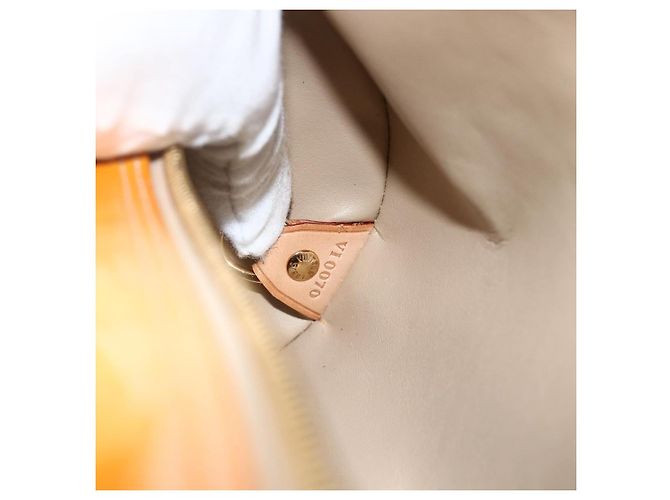LOUIS VUITTON Borsa a Mano Monogram Vernis Bedford Beige M91006 LV Auth 175595 - vista 12