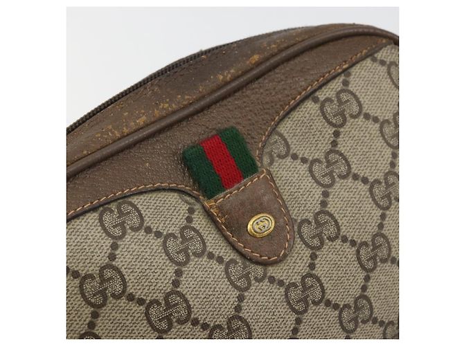 Borsa Sherry Line GG Supreme Web di GUCCI in PVC beige e oro 89 02 066 Auth YKZ1224A D'oro - vista 17