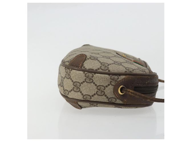 Borsa Sherry Line GG Supreme Web di GUCCI in PVC beige e oro 89 02 066 Auth YKZ1224A D'oro - vista 3