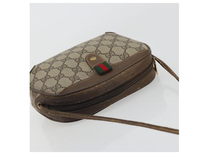 Borsa Sherry Line GG Supreme Web di GUCCI in PVC beige e oro 89 02 066 Auth YKZ1224A D'oro - vista 6